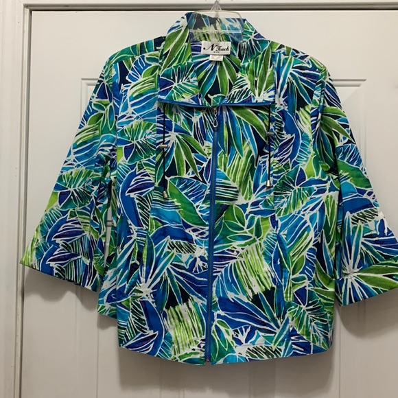 N Touch Jackets & Blazers - 4/$10 N Touch cotton blue/green jacket size XL petite